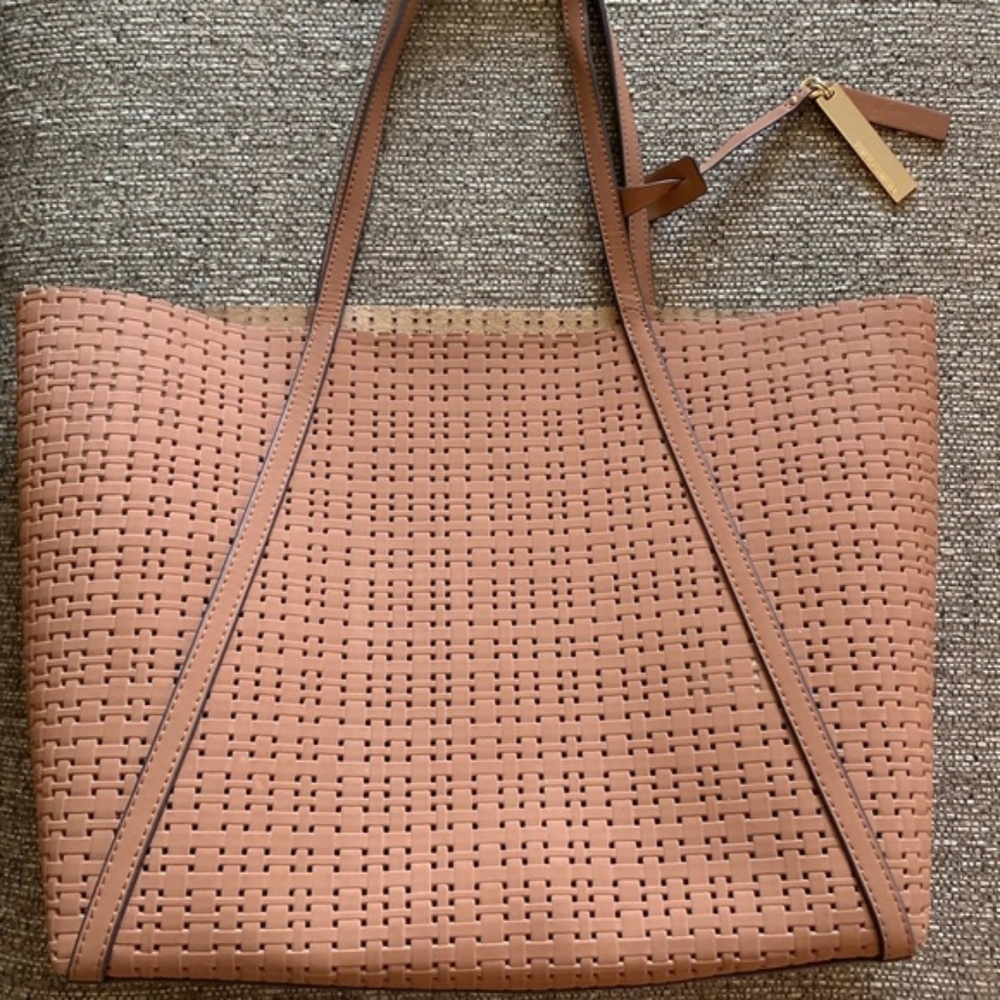 VinceCamuto | Perforated Leather Mesh Durable Tote - Picture 3 of 7